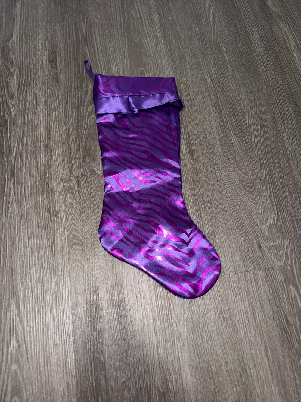 Justice Purple Zebra Print Christmas stocking